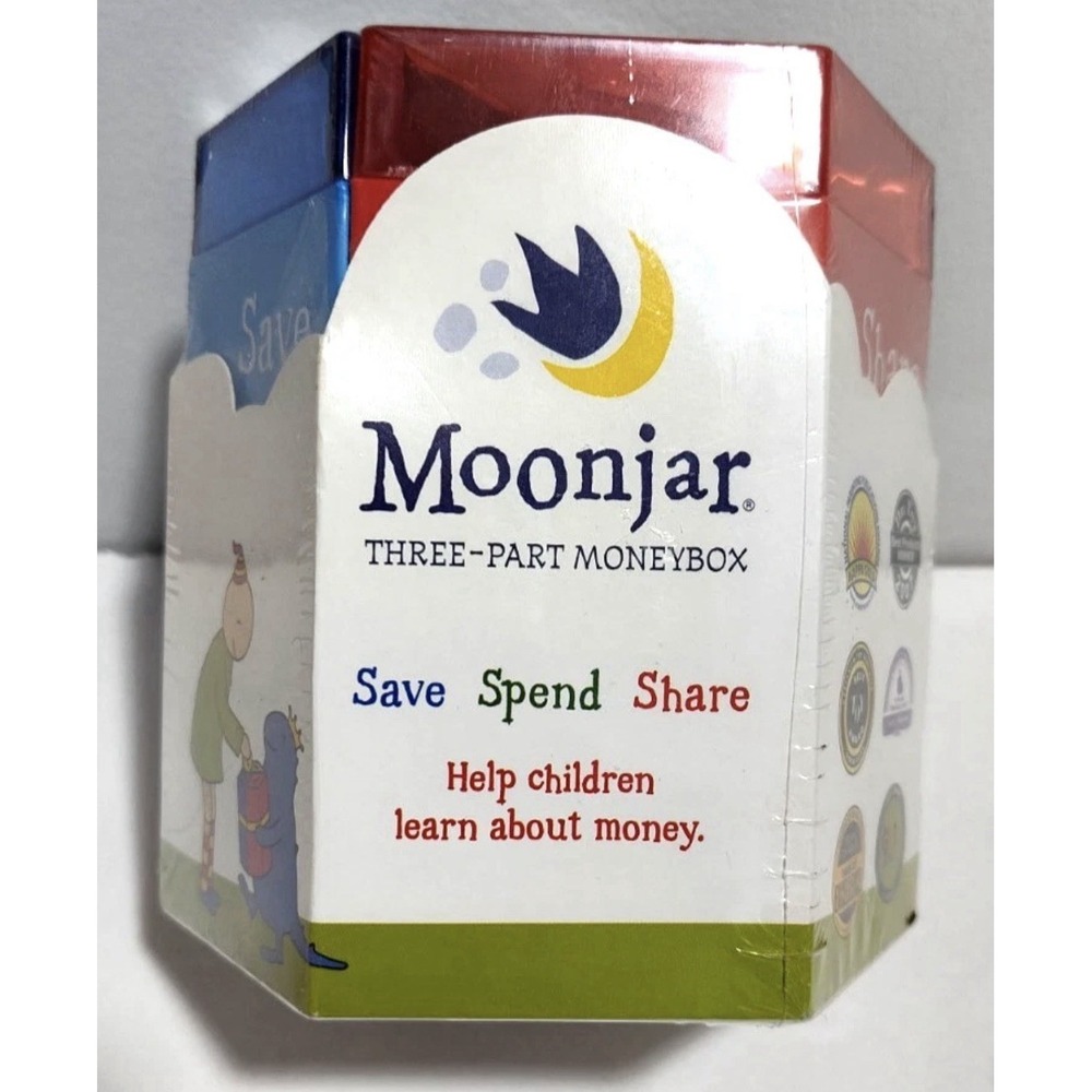 Moonjar SAVE SPEND SHARE Educational Toy Bank with Passbook - NEW!